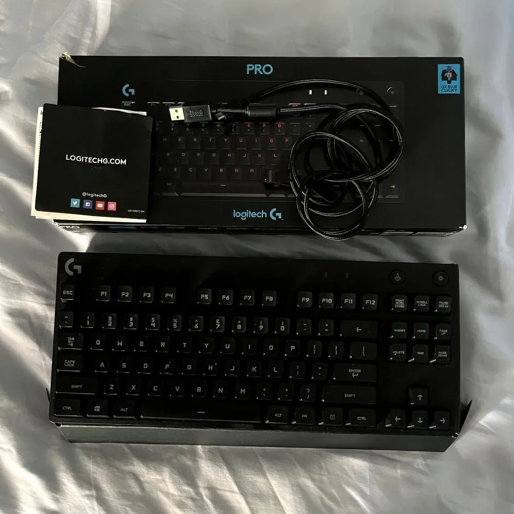 Logitech g pro tkl Wired Mechanical Keyboard gx Blue Clicky rgb Gaming